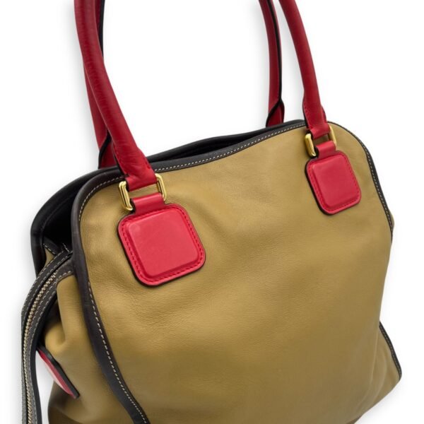 Amazona Top Handle Bag Beige in Calfskin, Gold hardware - Image 8