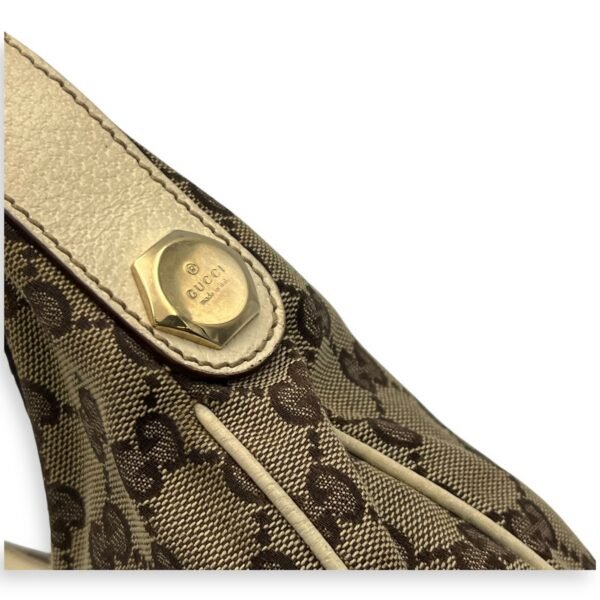 GG Shoulder Bag Brown in Canvas, Gold hardware - Image 8