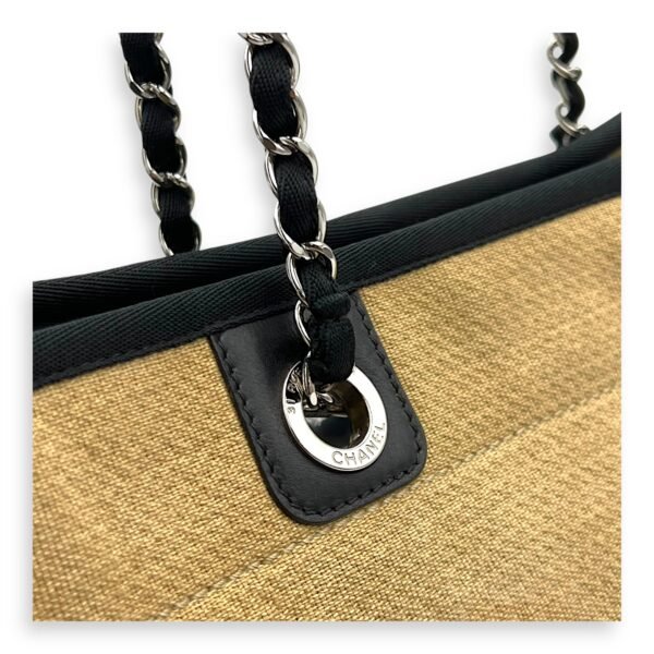 Deauville Tote Bag Beige in Canvas, Silver hardware - Image 8