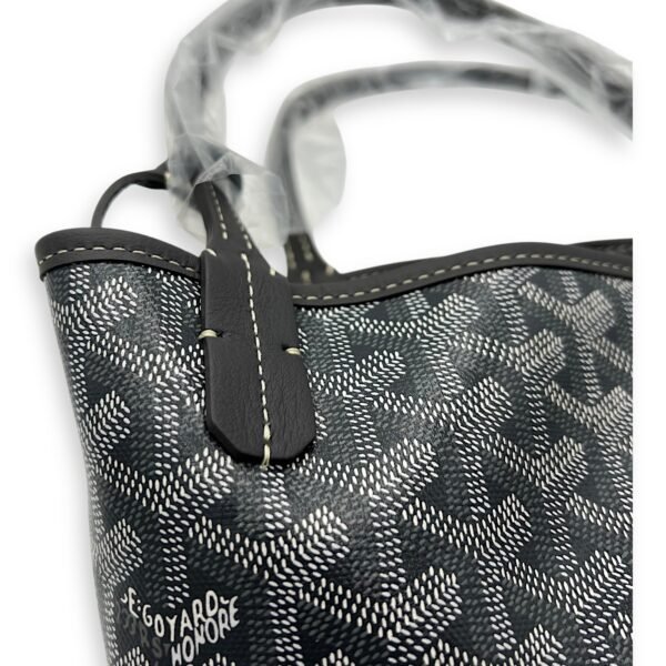 Anjou Tote Bag Grey in Coated Canvas, Silver hardware - Image 8
