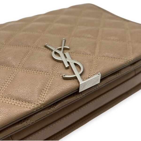 Becky Shoulder Bag Beige in Goat Leather, Silver hardware - Image 8