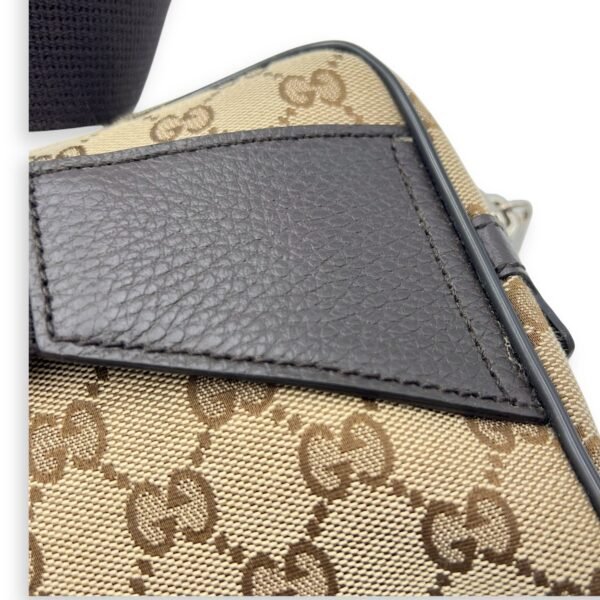 GG Belt Bag Brown in Canvas, Silver hardware - Image 10