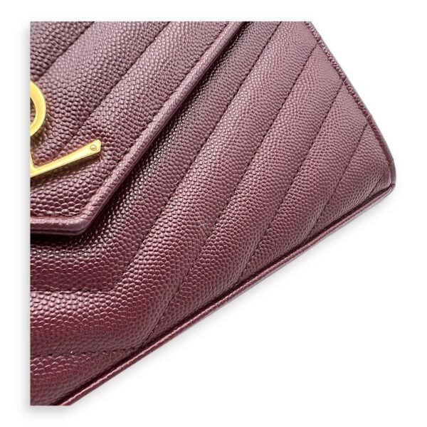 Cassandre Red Wallet On Chain in Calfskin, Gold hardware - Image 8