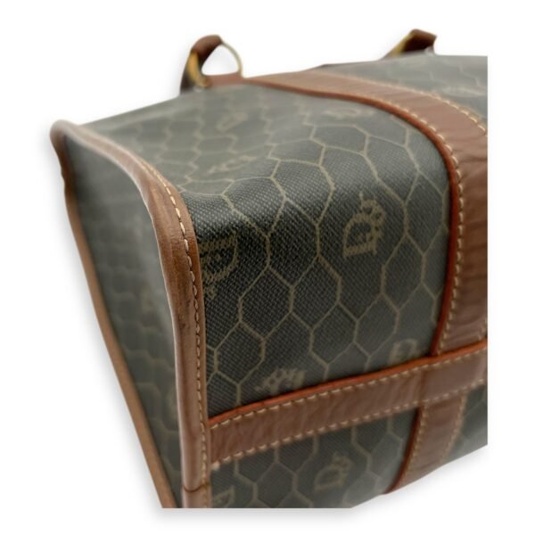Honeycomb  Top Handle Bag Brown in Coated Canvas, Gold hardware - Image 8