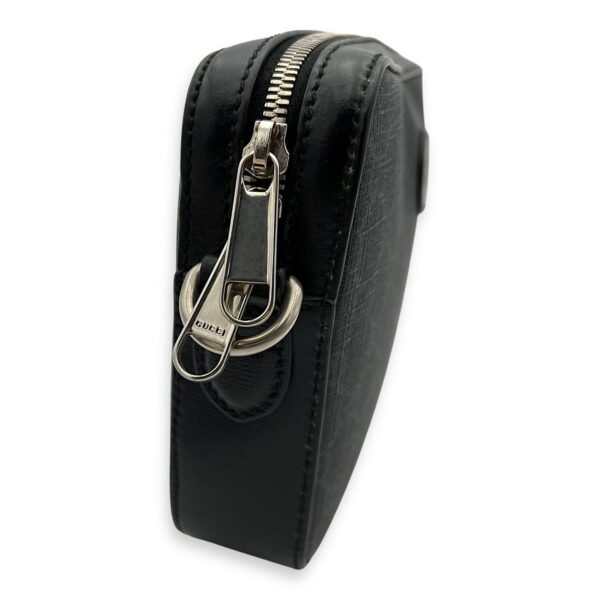 GG Supreme Black Crossbody Bag in Coated Canvas, Silver hardware - Image 10