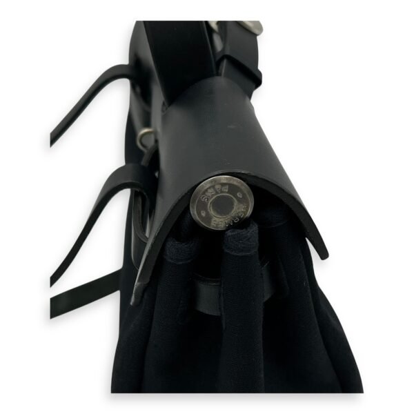 Herbag A Dos 31 Black Backpack in Canvas, Silver hardware - Image 10
