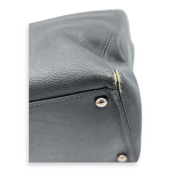 Executive Perf Top Handle Bag Grey in Calfskin, Silver hardware - Image 8