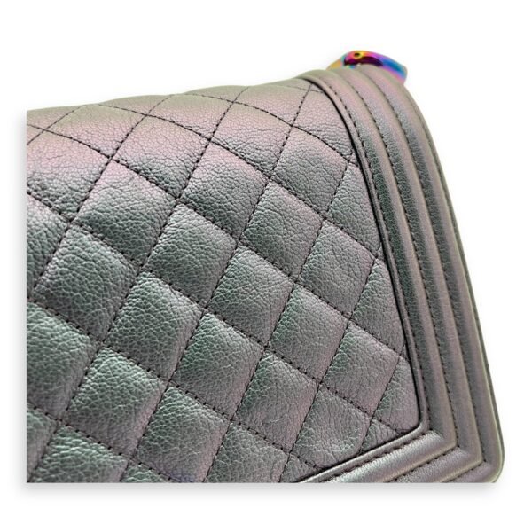 Boy Medium Iridescent Shoulder Bag in Goat Leather, Iridescent hardware - Image 8