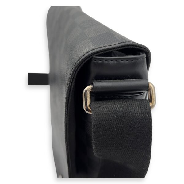 District Messenger Graphite in Coated Canvas, Silver hardware - Image 8