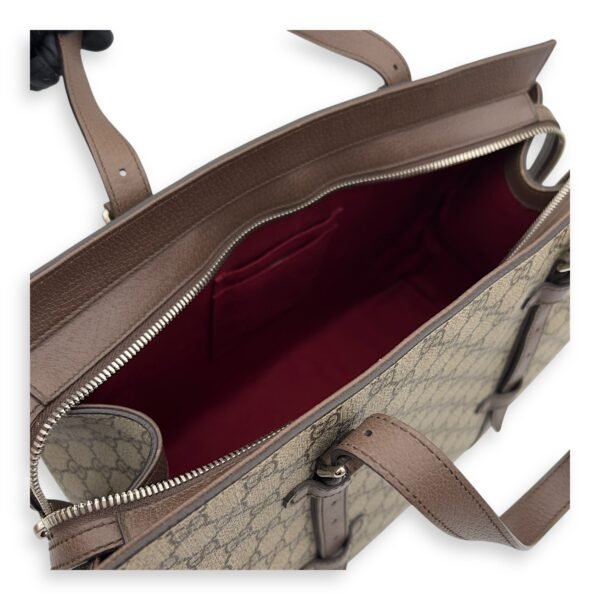 Guccissima Tote Bag Brown in Coated Canvas, Silver hardware - Image 3