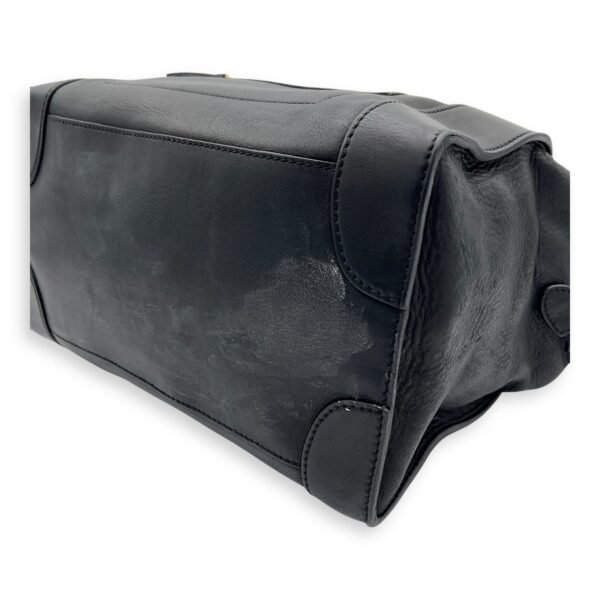 Luggage Mini Black Top Handle Bag in Calfskin, Gold hardware - Image 8