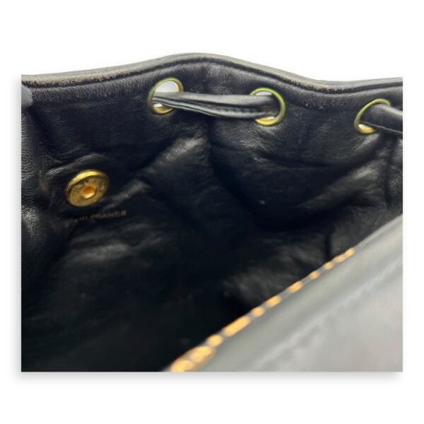 Duma Backpack Black in Calfskin, Gold hardware - Image 8