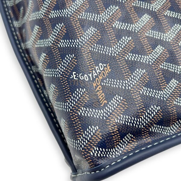 Anjou Tote Bag Blue in Coated Canvas, Silver hardware - Image 8