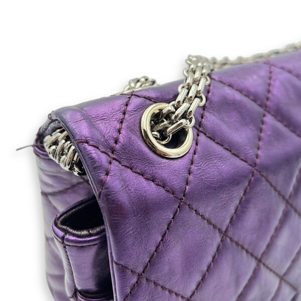 2.55 Reissue 226 Purple Shoulder Bag in Metallic Calfskin, Silver hardware - Image 8