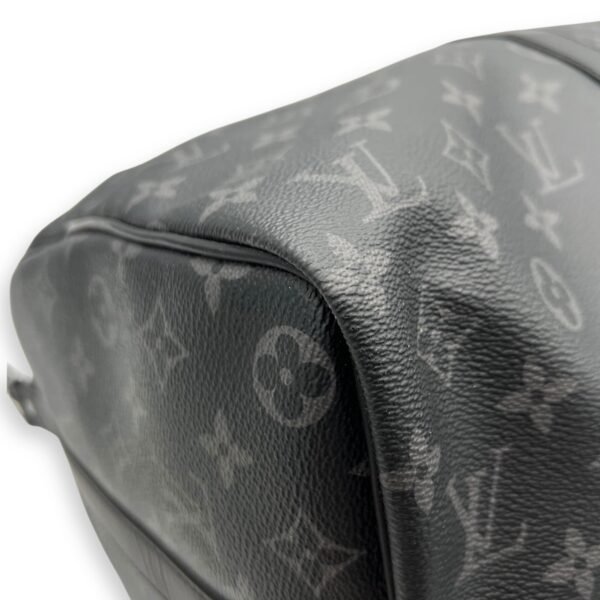 Keepall Bandouliere 45 Monogram Eclipse Duffle Bag in Coated Canvas, Silver hardware - Image 8