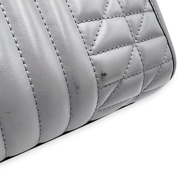 GG Marmont Tote Bag Grey in Calfskin, Ruthenium hardware - Image 8