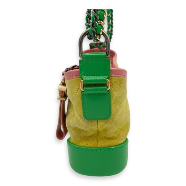 Gabrielle Crossbody Bag Small Yellow in Suede Leather, Mixed hardware - Image 4