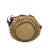 Cylinder Pocket Brown Bucket Bag in Raffia, Gold hardware - Image 5