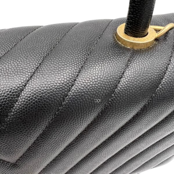 Coco Medium Black Top handle Bag in Caviar Leather, Gold hardware - Image 8