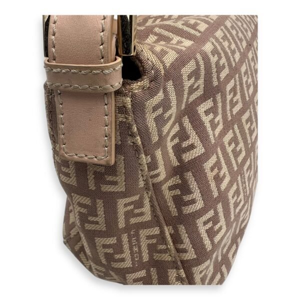 Baguette Shoulder Bag Beige in Jacquard, Gold hardware - Image 7