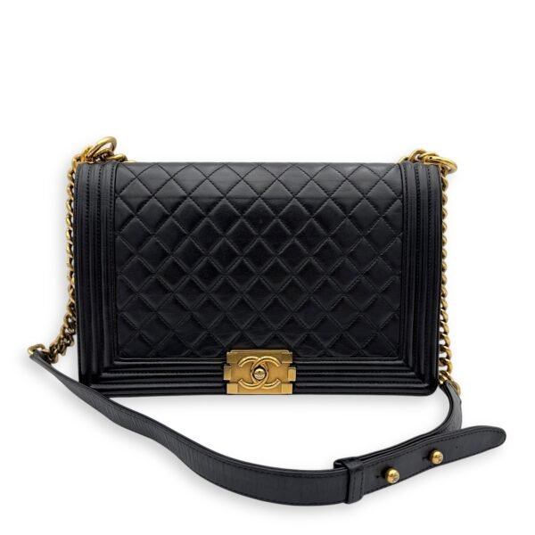 Boy Large Shoulder bag in Lambskin, Gold Hardware - Image 6