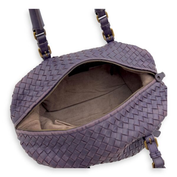 Boston Top handle bag in Intrecciato leather, Brushed Gold Hardware - Image 6