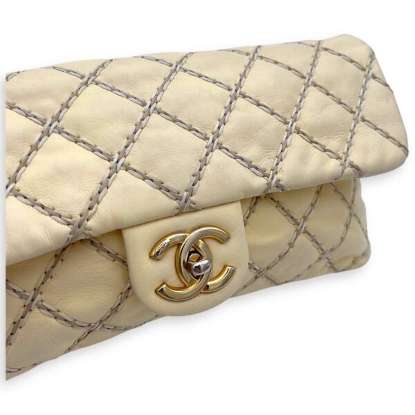Classic Flap Stitch Shoulder bag in Calfskin, Gold Hardware - Image 8