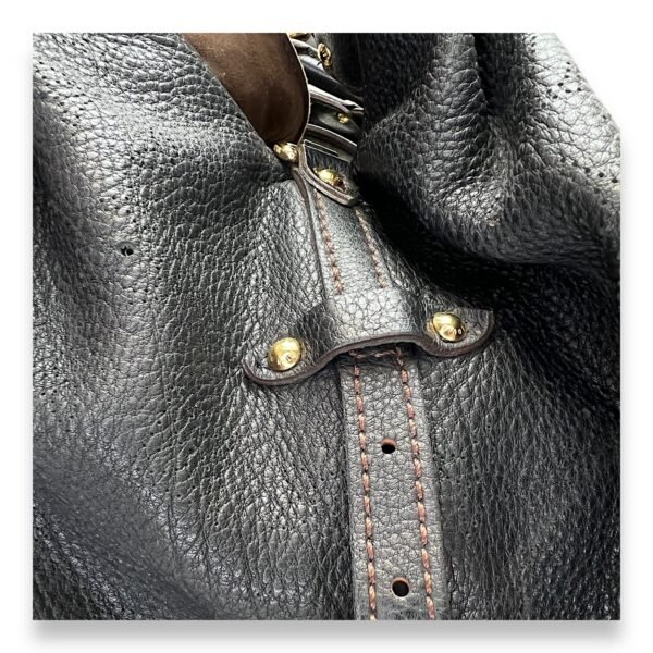 Mahina Top Handle Bag Black in Calfskin, Gold hardware - Image 9
