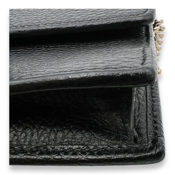 Interlocking G Wallet On Chain Black in Calfskin, Light Gold hardware - Image 9