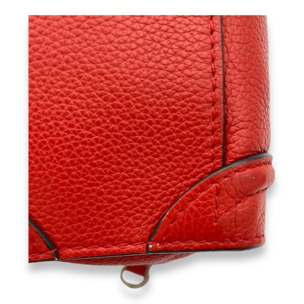 Luggage Crossbody Bag Nano Red in Calfskin, Gold hardware - Image 10