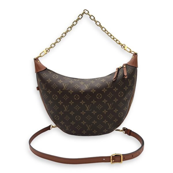 Loop Hobo Shoulder Bag Brown in Monogram Coated Canvas, Gold hardware - Image 10