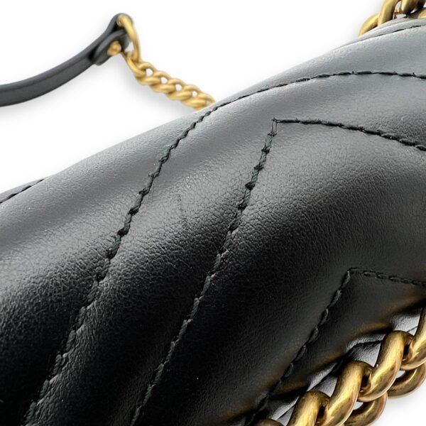GG Marmont Shoulder Bag Mini Black in Calfskin, Gold hardware - Image 9