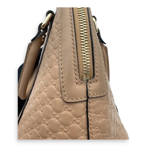 Dome Top Handle Bag Beige in Calfskin, Gold hardware - Image 7
