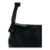 Gancini Black Shoulder Bag in Calfskin, Silver hardware - Image 8