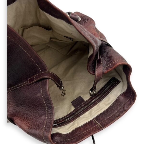 GG Tote Bag Brown in Calfskin, Silver hardware - Image 9