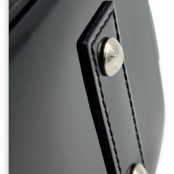 Alma Top Handle Bag BB Black in Patent Leather, Silver hardware - Image 9