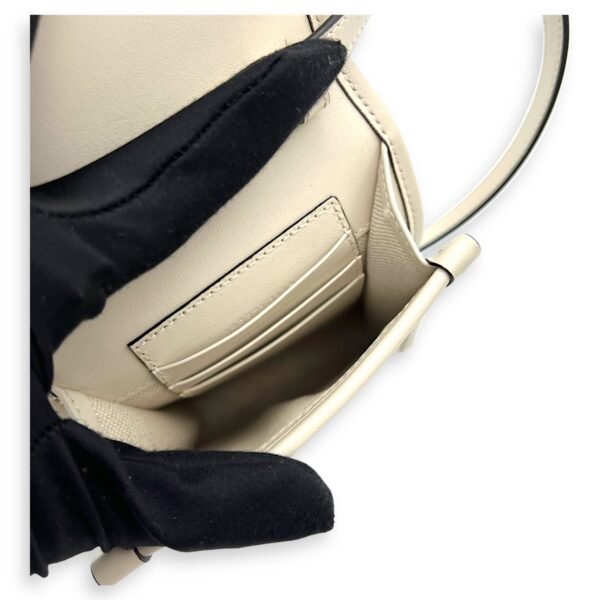 GG Crossbody Bag White in Calfskin, Silver hardware - Image 9