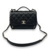 Business Affinity Medium Black Top Handle Bag in Caviar Leather, Gold hardware - Image 9