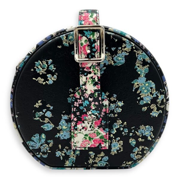 Floral Print Petite Boite Chapeau Multi-colour Crossbody Bag in Calfskin, Silver hardware