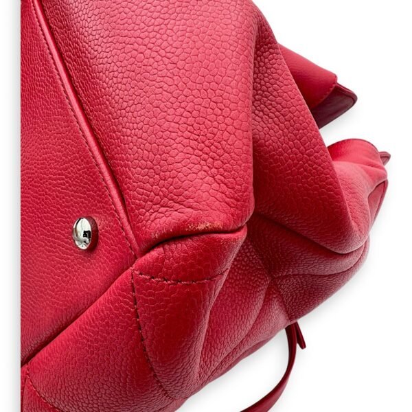 CC Tote Bag Red in Caviar Leather, Silver hardware - Image 9