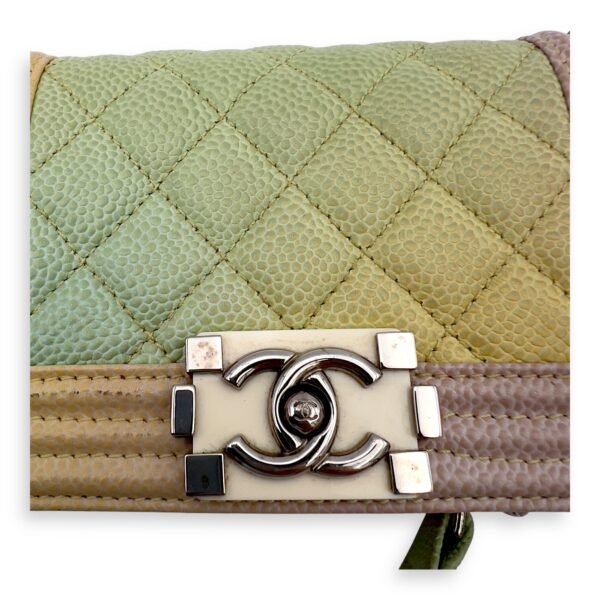 Boy Mini Multi-colour Shoulder Bag in Caviar Leather, Silver hardware - Image 9