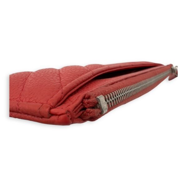 Chevron Wallet Long Pink in Calfskin, Silver hardware - Image 9