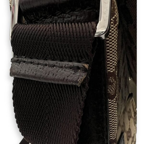 GG Canvas Brown Messenger in Jacquard, Silver hardware - Image 9