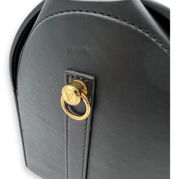 boston Top Handle Bag Black in Calfskin, Gold hardware - Image 9