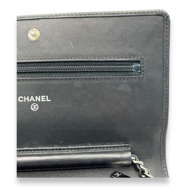 Cambon Wallet On Chain Black in Lambskin, Silver hardware - Image 9