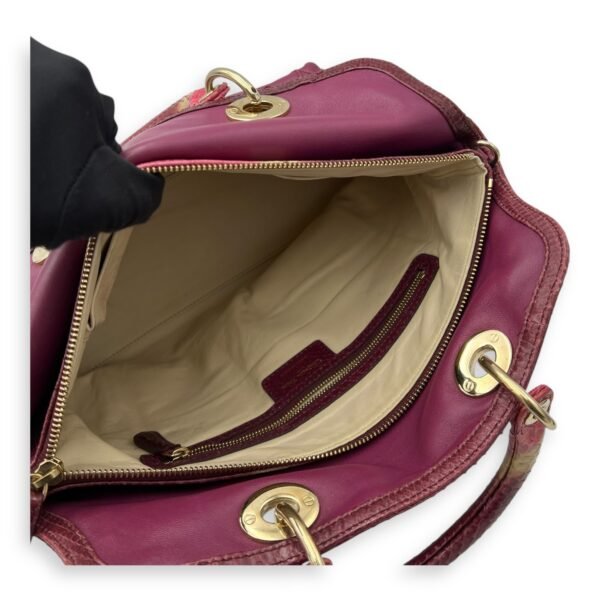 Granville Top Handle Bag Purple in Calfskin, Gold hardware - Image 9