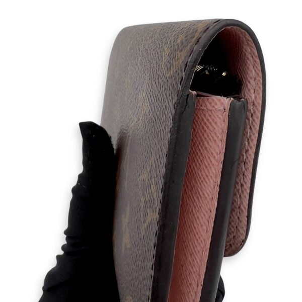 Emilie Long Brown Wallet in Monogram Coated Canvas, Gold hardware - Image 5