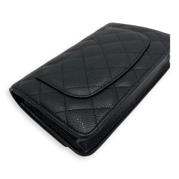 CC Wallet On Chain Black in Caviar Leather, Silver hardware - Image 27