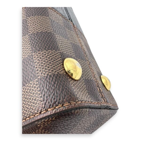 Bondstreet BB Brown Top Handle Bag in Coated Canvas, Gold hardware - Image 9