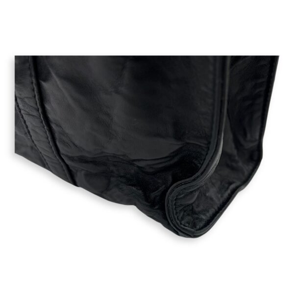 Antique Logo Small Black Tote Bag in Nappa Leather, Silver hardware - Image 9